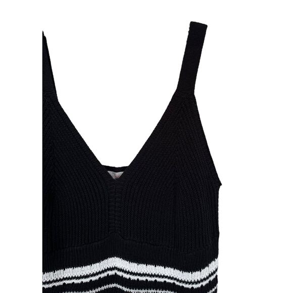 Casa Cabana Junior's Sleeveless Maxi Sweater Dress Size XL Black & White Striped - Picture 4 of 8